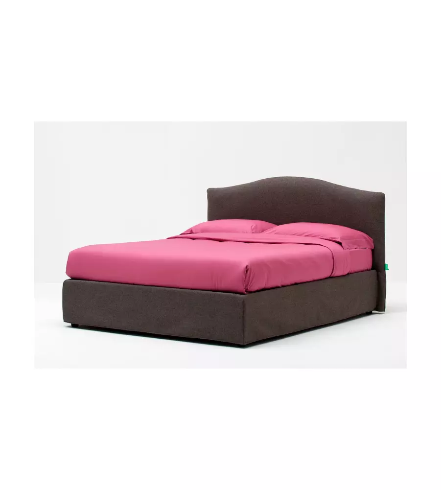 LETTO MATRIMONIALE CONTENITORE "HILL" GRIGIO 160X190 CM